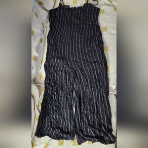 American Eagle‎ Black Striped Jumpsuit